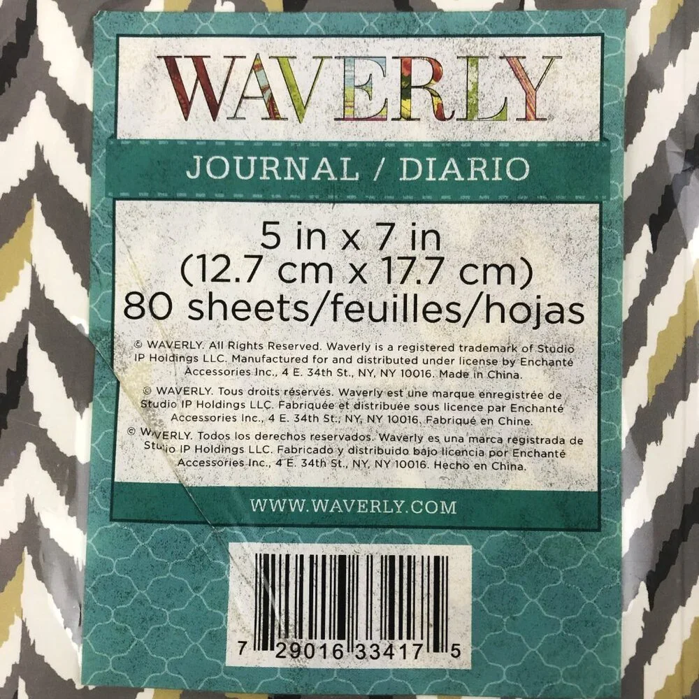 Waverly Notecards & Journals Camo Gray-Gold-Black (Set of 12 Cards & 3 Journals)